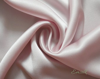 Rose pâle 100 % soie charmeuse pure/Blush tissu en soie mûrier pur par cour/ soie 19mm/soie premium/soie naturelle/soie charmeuse pure