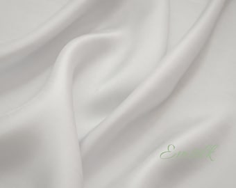 Ivory White Mulberry Silk Charmeuse Fabric - 19mm Silk by the Yard