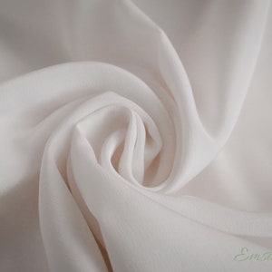 100 percent pure silk Ivory Crepe De Chine Silk Fabric: 100% Pure Mulberry Silk, 16mm image 5