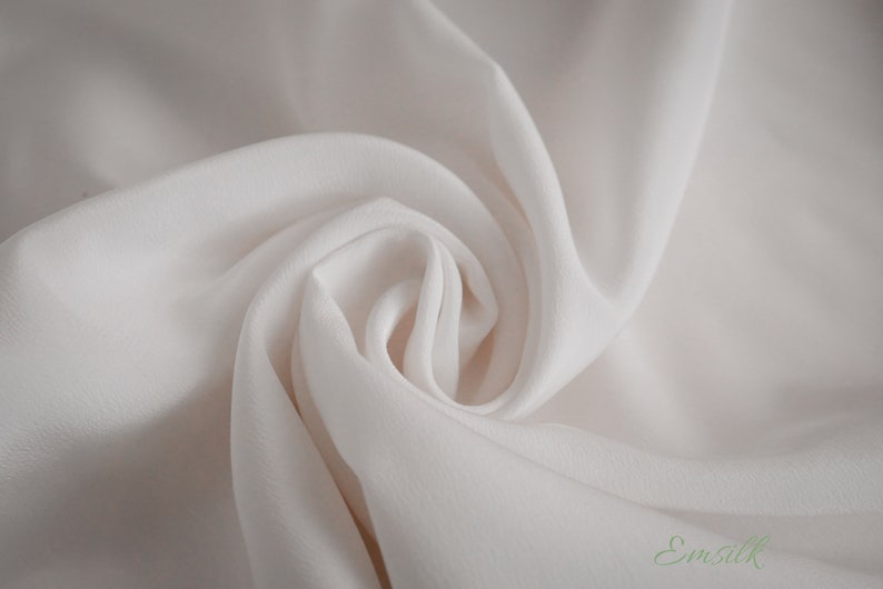 100 percent pure silk Ivory Crepe De Chine Silk Fabric: 100% Pure Mulberry Silk, 16mm image 5