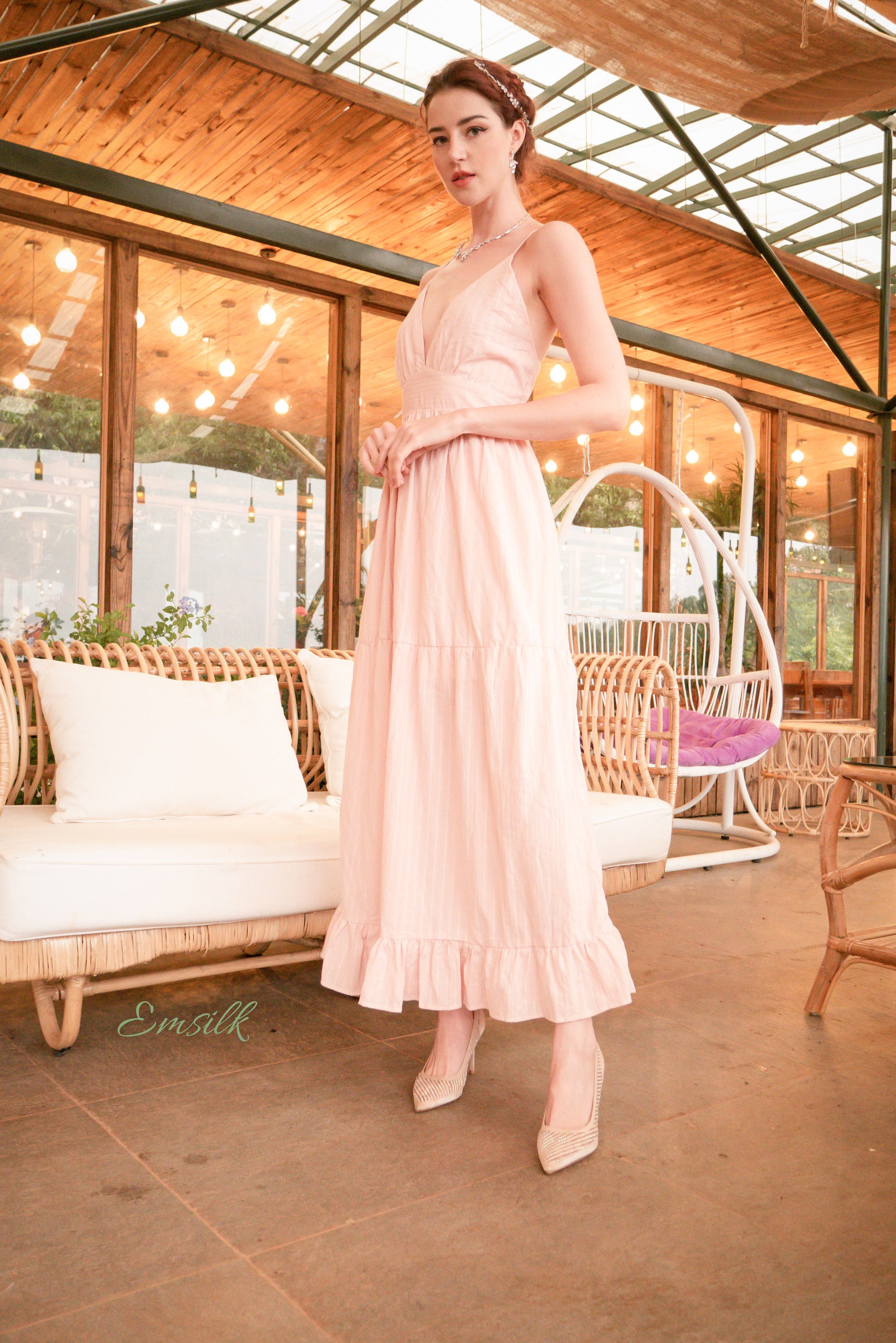 pale pink dress casual Nordstrom
