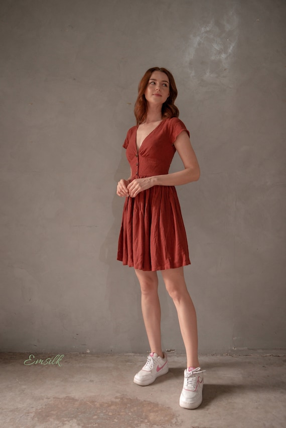 champagne a line v neck dress Champagne A Line V-neck Sequins Homecoming Dress main image 0