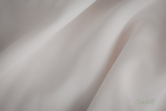 100 percent pure silk Ivory Crepe De Chine Silk Fabric: 100% Pure Mulberry Silk, 16mm