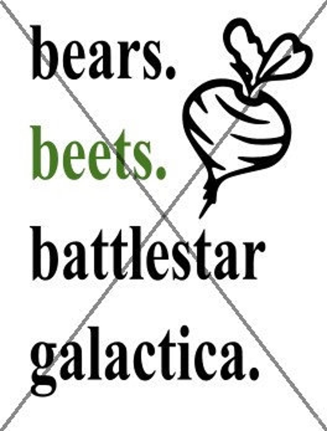 Bears Beets Battlestar Galactica the Office Dwight Schrute Cut Etsy