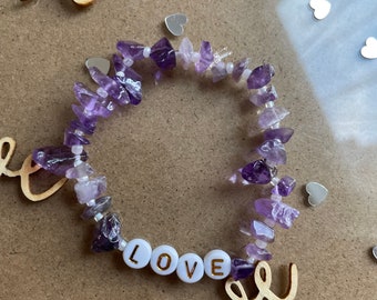 Love amethyst custom bracelet