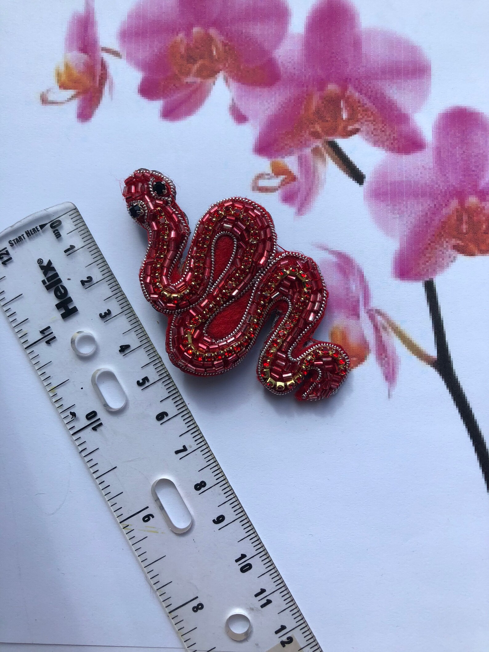 Snake lucky charm new me symbol brooch unique red pin with Etsy
