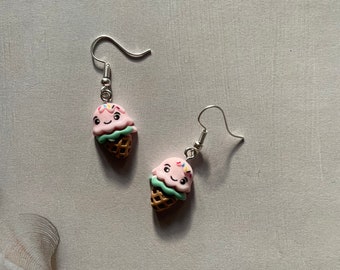 Cute kawaii ice cream earrings, drop earrings, Christmas gift