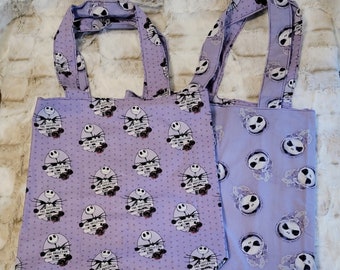 Reversible fabric shopping tote, reusable shopping bag