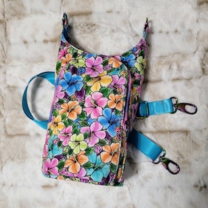 Design your own H2GO sling crossbody water bottle carrier bag purse. Made to order custom fabric handmade purse H2O2GO tumbler carrier