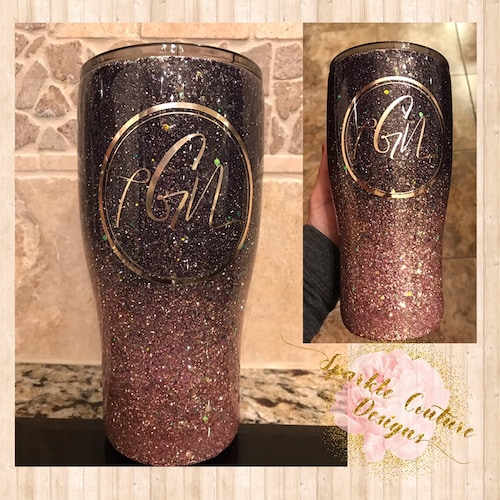 Custom Made Glitter Tumblerpersonalized Tumbler Create Your Etsy