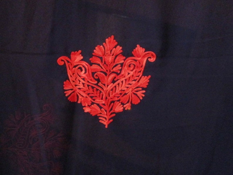 Designer Hand Embroidered saree Chiffon Georgette sari Kashmiri Ari stitch work saree with blouse piece