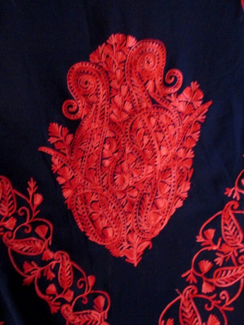 Designer Hand Embroidered saree Chiffon Georgette sari Kashmiri Ari stitch work saree with blouse piece