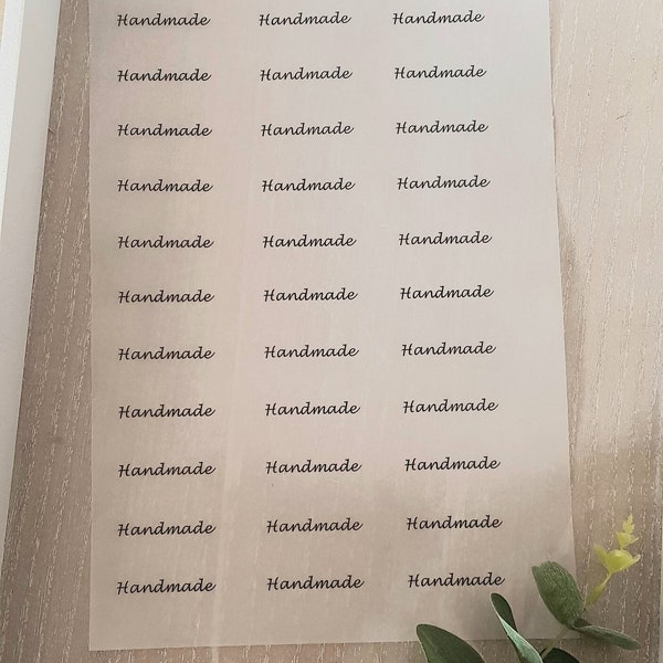 3 Blatt DIN A4 Transparentpapier "Handmade" zum Anfertigen von Produktanhängern