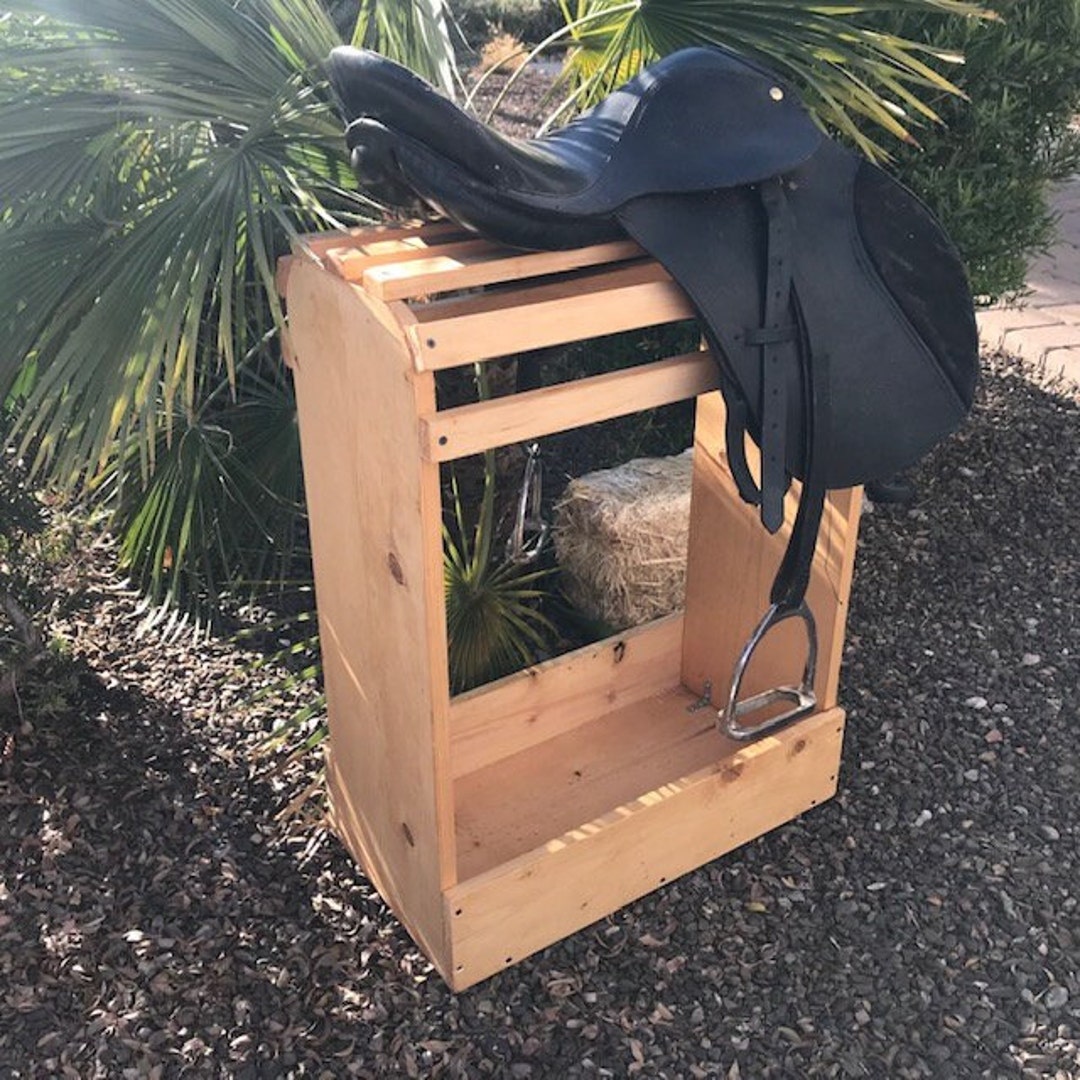 OAK Saddle Stand Rack Display Solid Wood Custom Made Storage Horse ...