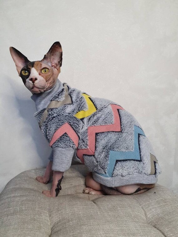 Sphynx cat clothes Clothes for cat Fur coat Warm winter Etsy