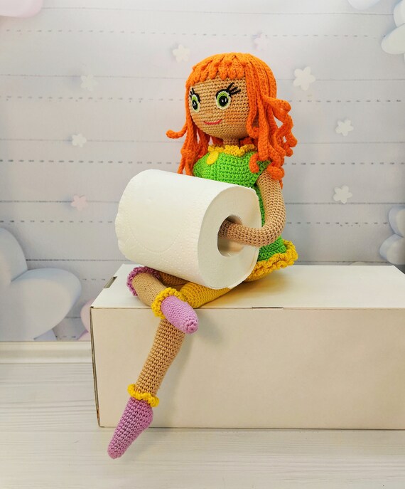 doll toilet roll holder