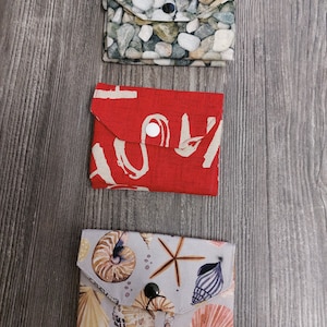Kleine Geldbörse, Geldbeutel mit Kartenfach, Portemonnaie, Unikat, Handarbeit, Canvas und Baumwolle, Upcycling