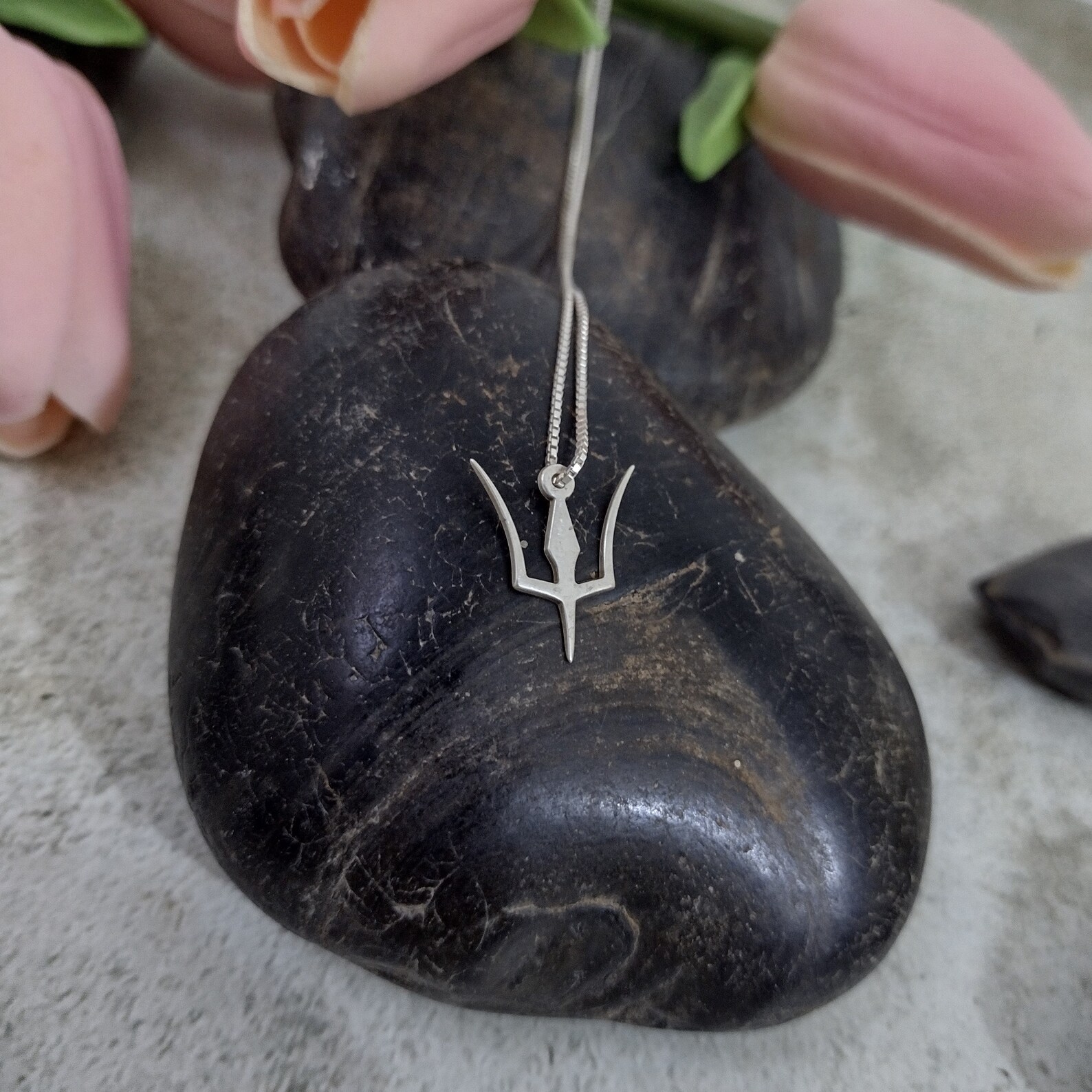 Devil Pitchfork 925 Sterling Silver Pendant Necklace Etsy