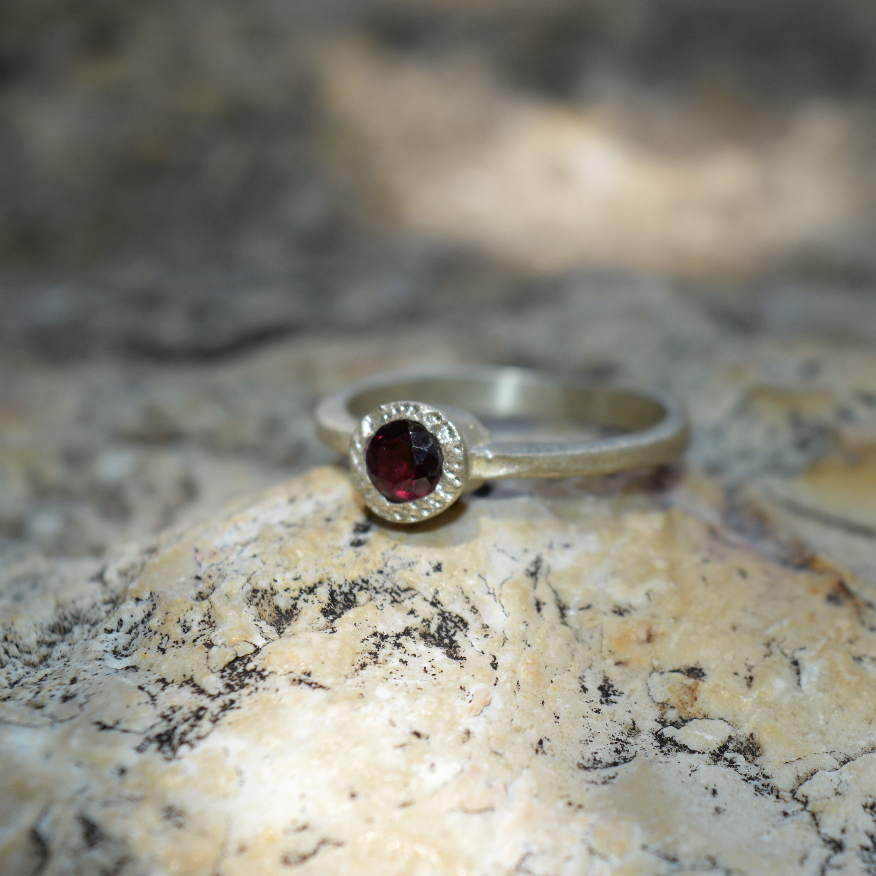 925 Sterling Silver Thumb Ring Bezel Set with Red Garnet | Etsy