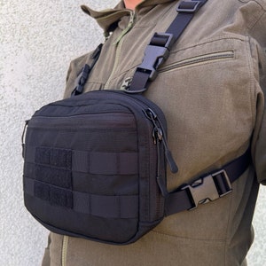 Brusttasche „DELTA“ Chest Rig Brusttasche Molle Militär-Wanderweste Cordura 500D Handgefertigtes taktisches Ausrüstungspaket