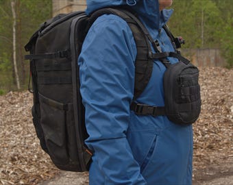 DELTA Chest Pack | Hiking Chest Bag | Backpack Front Pack | MOLLE Utility Pouch | Cordura 500D | Handmade in Latvia