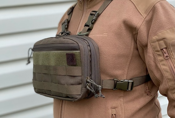 Outdoor Water Resistant Chest Bag For Men, Tactical EDC Chest Pack