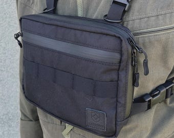 Chest Pack Handmade Chest Kit Bag Cordura Tactical Gear Men's Hiking Travel Military Craft Customized Bag - "TANGO"