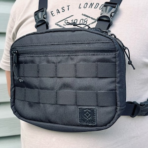 Sac de poitrine fait main avec fermeture éclair, sac de poitrine en Cordura, équipement tactique, sac de poitrine, Bushcraft, personnalisé, randonnée, voyage