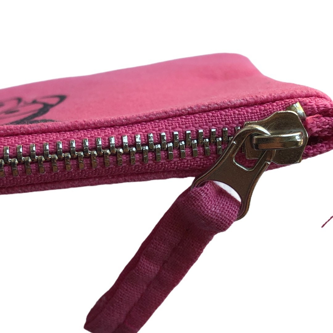 Pink Doggy Purse / Pink Cotton Purse / Doggy Zipper / Doggy Etsy