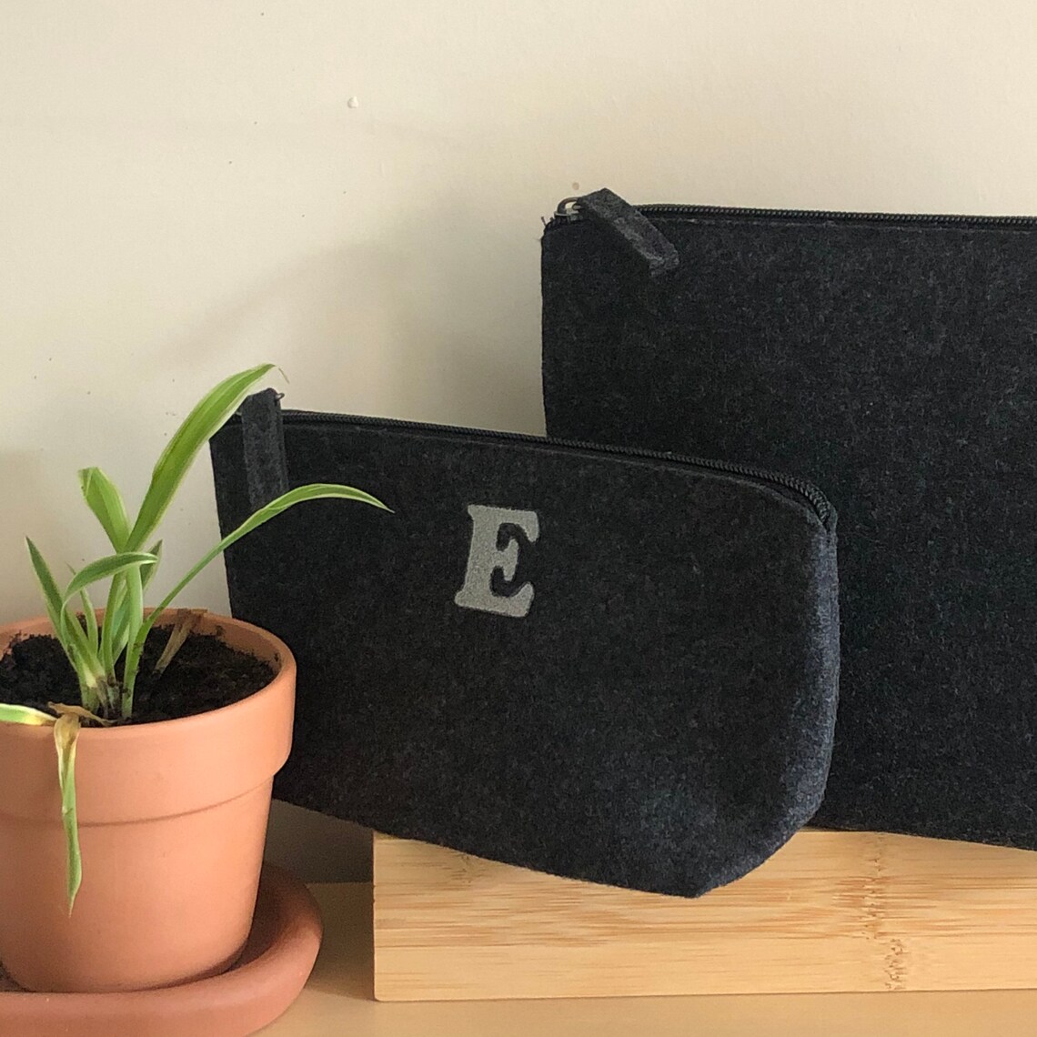 makeup bag grey