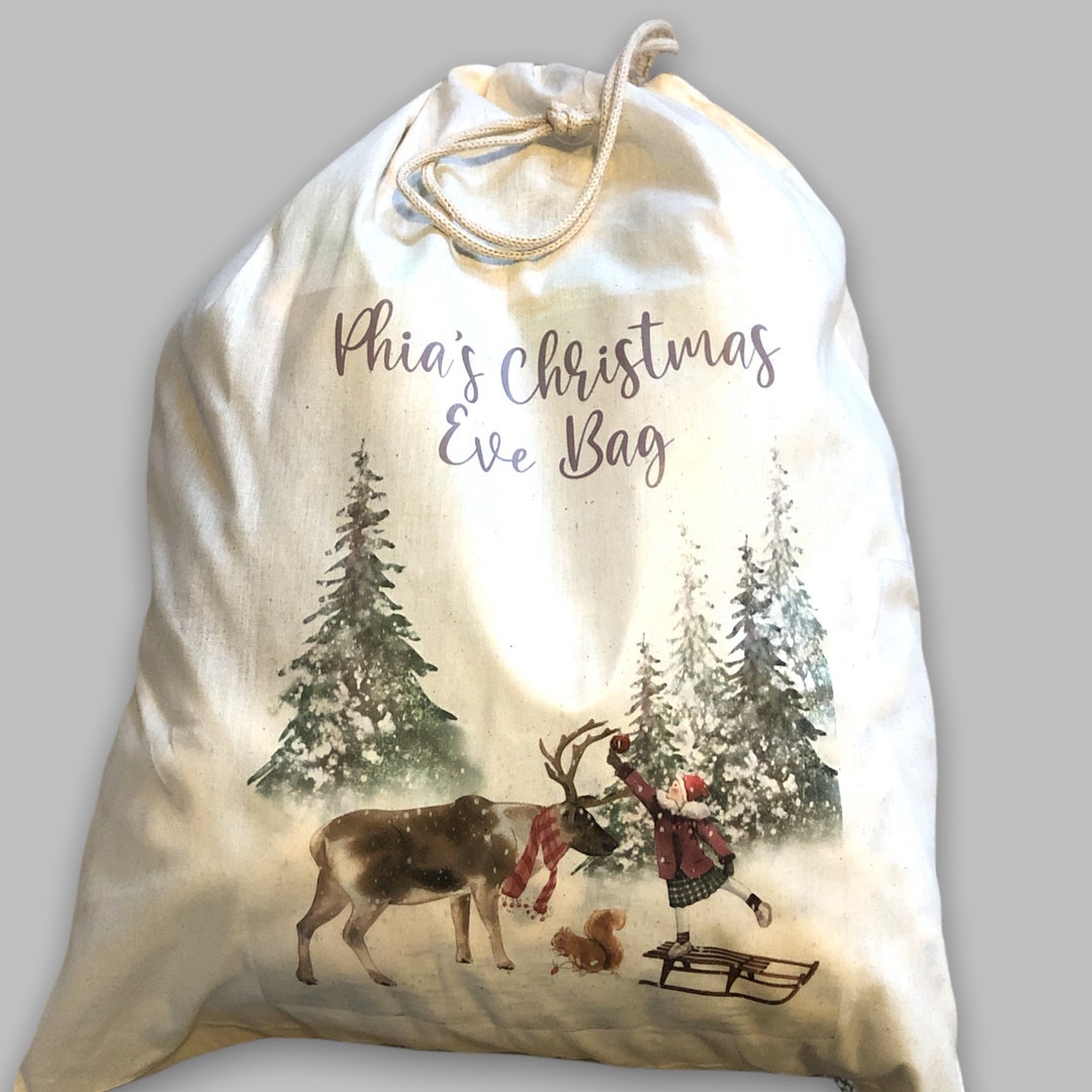 Personalised Christmas Eve Bag, Personalised Gift for Christmas for