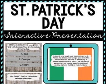 St. Patrick's Day Interactive Google Slides™ Presentation | For Teachers | 4th grade | 5th grade | 6th grade | Digital holiday activity