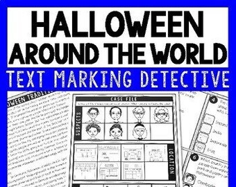 Halloween Around the World Text Marking Detective Mystery - Reading Passages