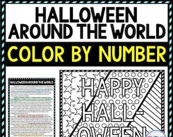 Halloween Around the World Color by Number, Reading Passage and Text Marking