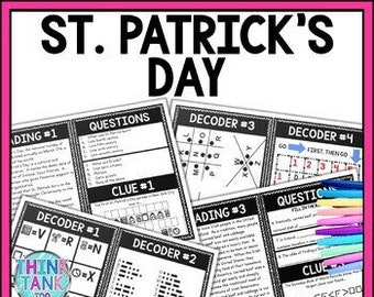 St. Patrick's Day Escape Room Activity - March Activity Lesson Plan for Teachers - Homeschool worksheets - 3rd grade - 4th grade worksheets