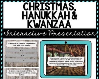 Christmas, Hanukkah & Kwanzaa Interactive Google Slides™ Presentation