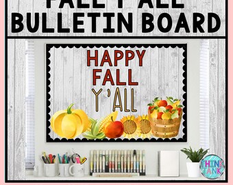 Bulletin Board Display Kit - Printable Teacher Bulletin Board – Happy Fall – Fall Theme – Teacher Decor for the Classroom