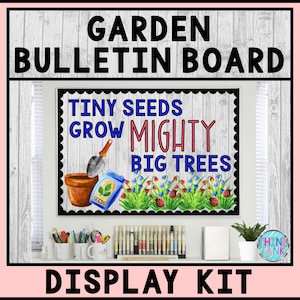 Bulletin Board Display Kit - Printable Teacher Bulletin Board – Tiny Seeds – Garden Theme – Teacher Decor for the Classroom