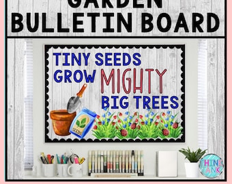 Bulletin Board Display Kit - Printable Teacher Bulletin Board – Tiny Seeds – Garden Theme – Teacher Decor for the Classroom