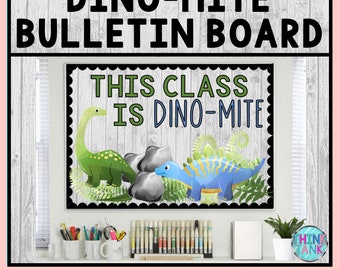 Bulletin Board Display Kit - Printable Teacher Bulletin Board – Dino-Mite Class – Dinosaur Theme – Teacher Decor for the Classroom