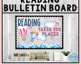 Printable Bulletin Board Display Kit - Teacher Bulletin Board – Reading Theme – Teacher Decorations for the Classroom