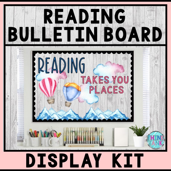 Printable Bulletin Board Display Kit - Teacher Bulletin Board – Reading Theme – Teacher Decorations for the Classroom