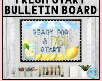 Printable Bulletin Board Display Kit - Teacher Bulletin Board – Fresh Start – Lemon Theme – Teacher Decor for the Classroom