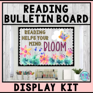 Printable Bulletin Board Display Kit - Teacher Bulletin Board – Reading – Flower Theme – Teacher Decor for the Classroom - Growth Mindset