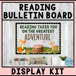Bulletin Board Display Kit - Printable Teacher Bulletin Board – Reading – Forest Animals Theme – Teacher Decor for the Classroom
