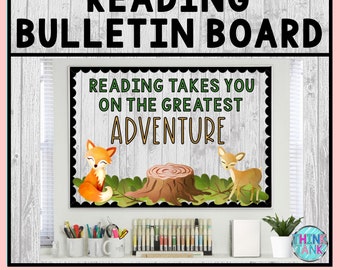 Bulletin Board Display Kit - Printable Teacher Bulletin Board – Reading – Forest Animals Theme – Teacher Decor for the Classroom