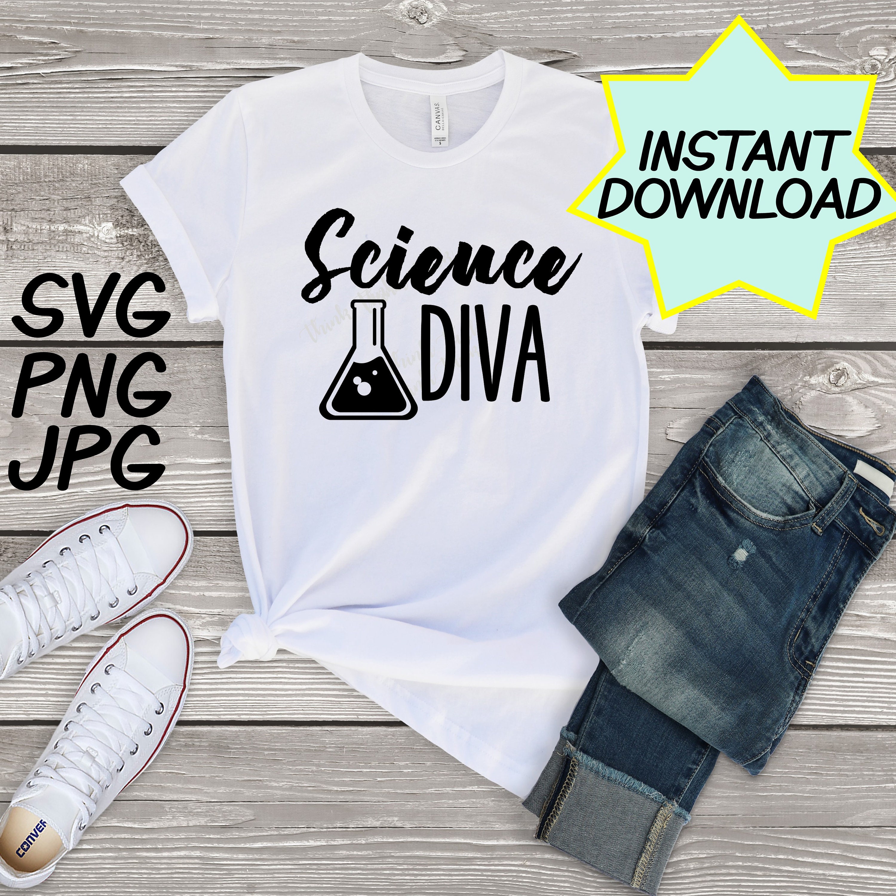Teacher shirts Science Diva SVG cricut jpeg PNG cut file digital silhouette Instant download teacher quotes Gifts for teachers