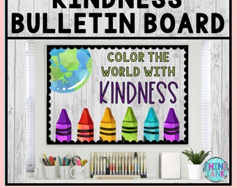 Printable Bulletin Board Display Kit - Teacher Bulletin Board – Kindness – Crayon Theme – Teacher Decor for the Classroom - Growth Mindset