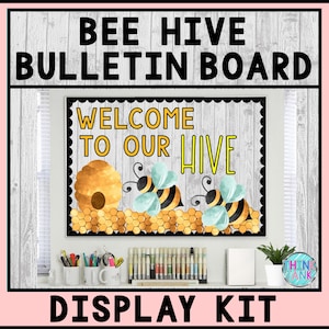 Printable Bulletin Board Display Kit - Teacher Bulletin Board – Bee Hive – Bee Theme – Teacher Decor for the Classroom