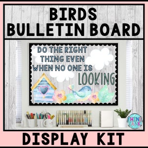 Printable Bulletin Board Display Kit - Teacher Bulletin Board – Bird Theme – Teacher Decor for the Classroom - Growth Mindset